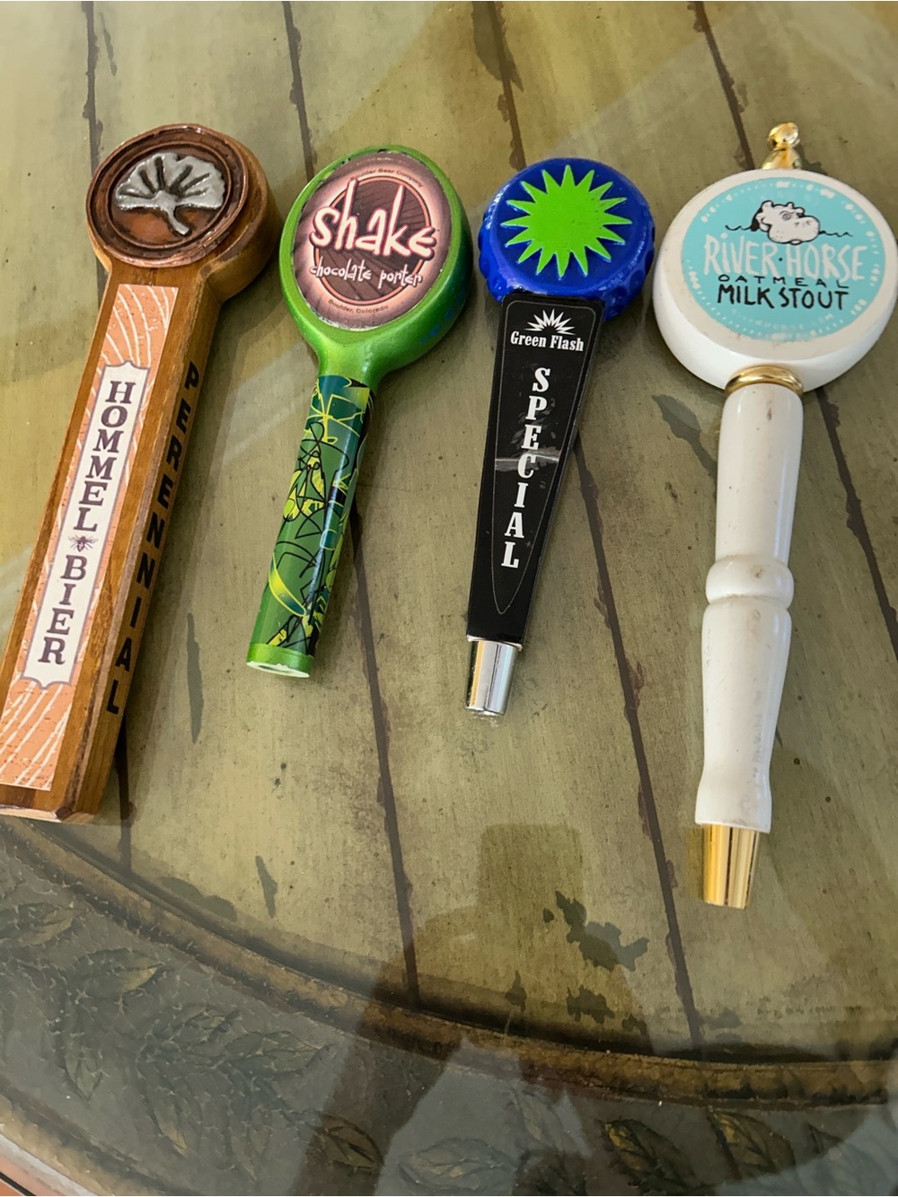 Assorted Beer Tap Handles - Green Flash, River Horse, Hommel Bier & Shake